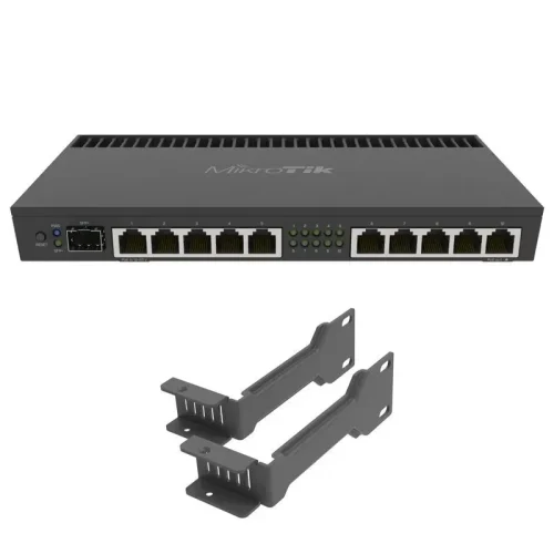 Router MikroTik RB4011iGS+RM de 10p Gigabit y 1p SFP+, color negro