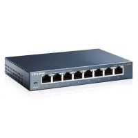Switch TP-Link TL-SG108 es un de 8 Puertos Gigabit plug-and-play con carcasa metálica para sobremesa o bandeja de rack. Uso en interiores. color negro
