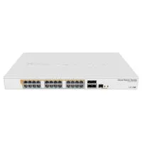 Mikrotik CRS328-24P-4S+RM Cloud Router Switch robusto con 24 puertos gigabit PoE 802.11af/at, cuatro puertos SFP+, rackeable con RouterOS level 5.