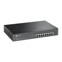 Switch de TP-Link TL-SG1008MP Switch PoE 8ptos Gigabit 802.3af/at Rackmount color blanco vista angulo frontal