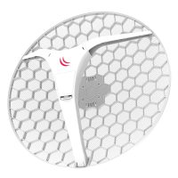 Antena Grillada MikroTik RBLHG-2nD CPE 18dBi 2.4GHz, color blanco