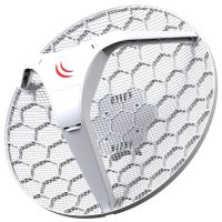 Mikrotik RBLHG-2nD Antena Grid grillada de 18dBi en 2.4Ghz, potencia de transmisión inalámbrica superior de 26dBm (400mW). Para punto a punto o clientes de larga distancia en exteriores.
