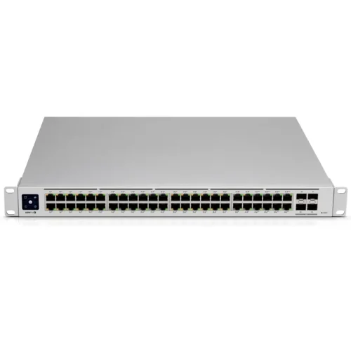 Switch UniFi Ubiquiti USW-PRO-48-POE PoE 48p Gigabit + 4SFP+, color plateado
