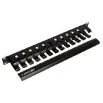 CommScope CCM-1901 Organizador de cable horizontal simple 40X75mm para 1 unidad de rack 19" bastidor estándar, color Negro con logo de la marca CommScope. Ideal para alojar sistemas informáticos y redes de telecomunicaciones.