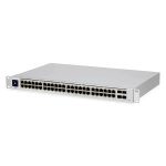Ubiquiti UniFI Switch PoE USW-48-POE de segunda generación con 48 Puertos Gigabit, 32 Puertos con salida PoE+ y cuatro puertos 1G SFP. Rackeable. Capacidad de switching de 195Gbps.