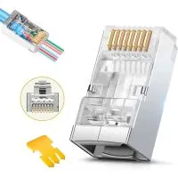 Conector Pass Through RJ-45 Solsop SHC6B-PT-UNIDAD color gris