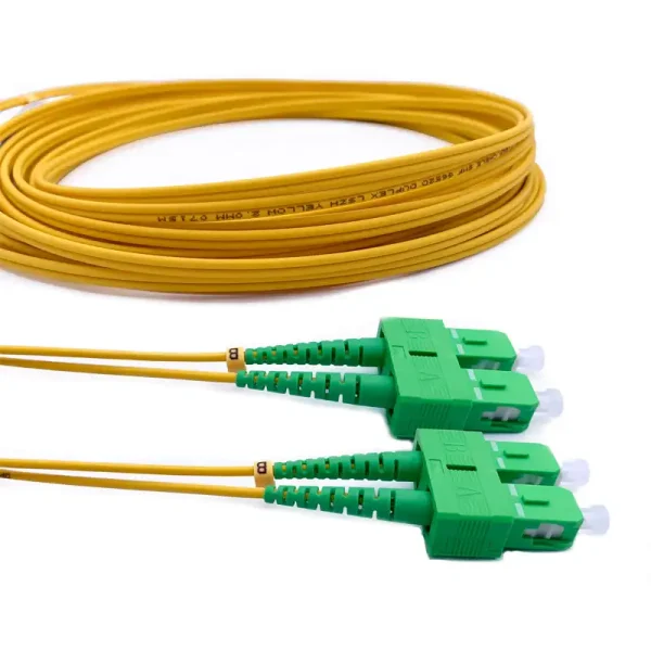 SCASCASMDX5M-01 PatchCord Fibra Óptica SCASCASMDX5M SC/APC-SC/APC 5m color verde y amarillo