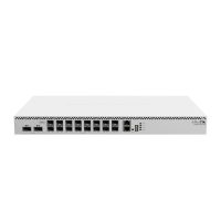 Cloud Router Switch MikroTik CRS518-16XS-2XQ-RM con 16 puertos SFP28, 2 puertos QSFP28 y 1 puerto 10/100 Ethernet color blanco