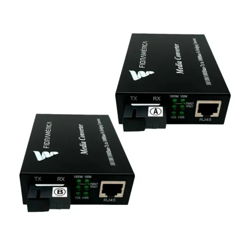 Un par de Convertidor de medios Gigabit Fibramérica TL-F1R1FDS-20 Monomodo para 20Km conector SC